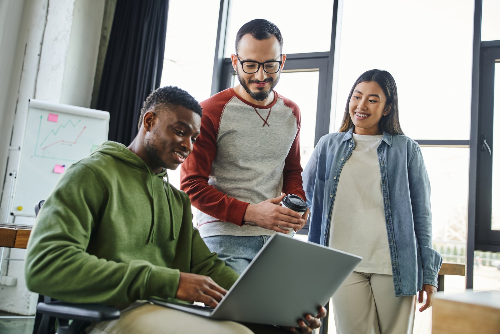 Young entrepreneurs collaborating on a project